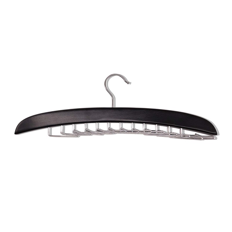 SunTrade Wooden Tie Hanger,24 Tie Organizer Rack Hanger Holder Hook