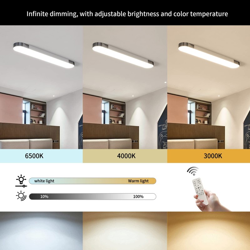 Qcyuui Dimmable LED Ceiling Light Modern Acrylic Linear LED Ceiling