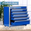 P.I.T. Portable Five-Drawer Steel Tool Box, Blue Hand Carry Tool