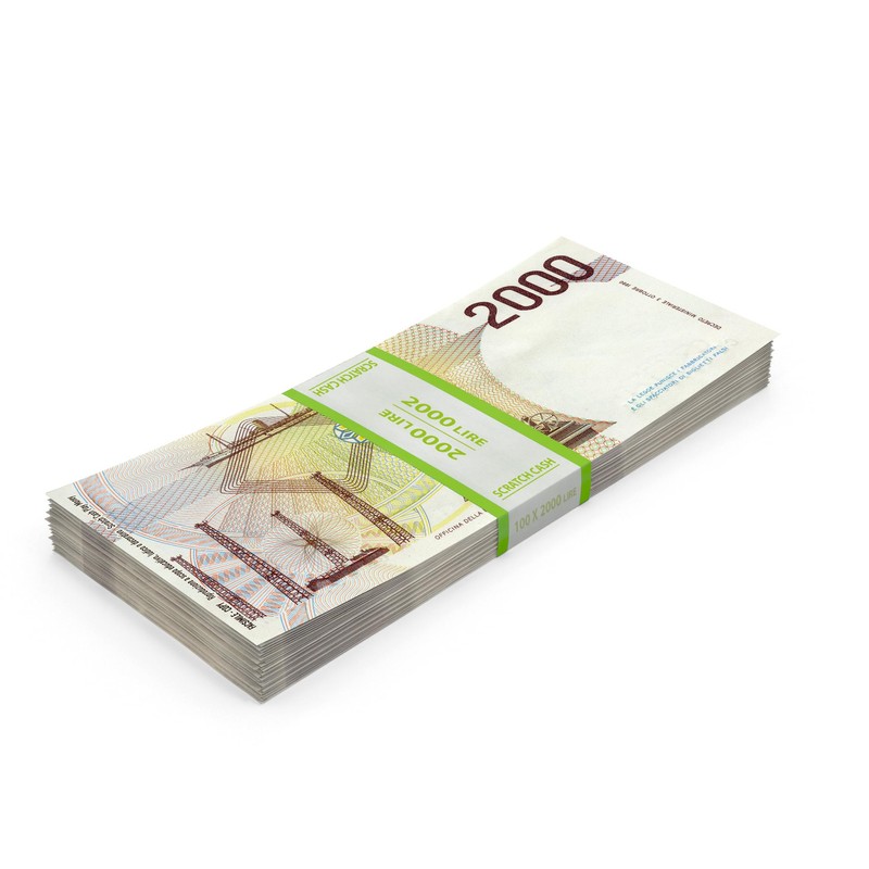 Scratch Cash 100 x 2,000 Lira Play Money (Real Size)