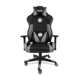 Silla Gamer Ergonómica Reclinable de Xion, Cómoda, Negro y Gris                                                                                       