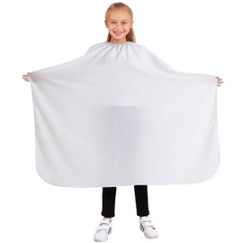 Children's Hairdressing Cape for Hairdressing Salon, Professional Salon Apron, Beauty Salon and Home Use [111], White