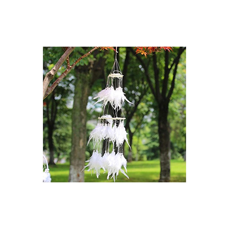 Large Dream Catchers, Extra Big White Goose Feathers Handmade Decorative