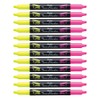 Pentel SLW8-GP Highlighter Twin Checker Two Colours - Yellow/Pink, Pack