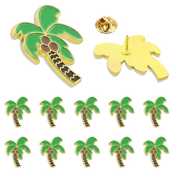 12/Pcs Gold Palm Coconut Tree Enamel Pins,Coconut Tree Meme,"You Think