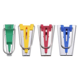 HARFINGTON Bias Tape Maker Kit 6mm 12mm 18mm 25mm Single and Double Fold Fabric Bias Binding Maker Sew Tool for Fabric Quilting Sewing Crafting DIY, 4 Colors