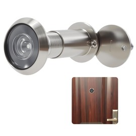 Door Viewer 200° Wide Angle with Privacy Cover, Optical Glass Lens for 35-60 mm Doors, Drill Hole Diameter 16 mm, Adjustable Length, High Resolution Zinc Alloy Spy, Door Security for Home & Hotel