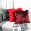 OYIMUA Burgundy 18x18 Cushion Covers Pack of 2 Fluffy Soft