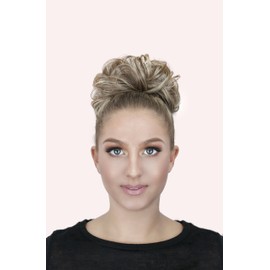 Bombshell Hair Scrunchy Scrunchie Bun Up Do Hair Piece Hair Ribbon Ponytail Extensions Wavy Messy Bun (M12 MOUSEY BROWN)