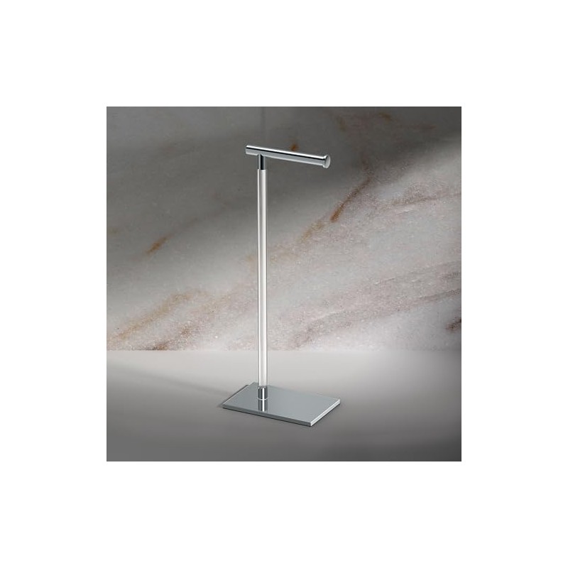Gatco 1331C Modern Rectangle Base Freestanding Toilet Paper Holder 22.25"