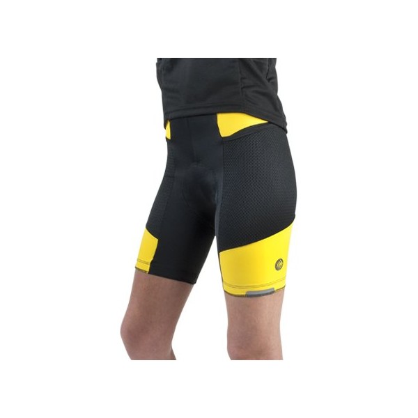 AERO|TECH|DESIGNS Womens ATD Gel Padded Spandex Touring Short w Innovative Side Pockets Yellow Medium
