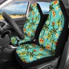 ZIATUBLES Tropical Palm Tree Flower Green Print Car Seat Cover
