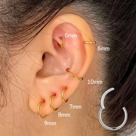 KIND SUNDAY Nose Rings Hoops, 18g / 7mm, Titanium, No Gemstone