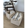 Loma Rectangular Rattan Storage Basket with Cut-Out Handles - White-Wash