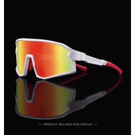 swanoble UV400 2 Pack Kids Polarized Baseball Sunglasses for Boys Girls With Case,Lightweight Sports Sun Glasses for Youth Softball,Age 4-10 (White Frame/Pink Lens + White Frame/Red Lens)