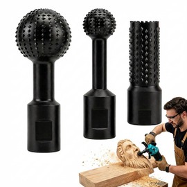 3Pcs Sphere Rotary Burr Set for 4.5" & 5" Angle Grinder, 5/8-11 Thread Wood Carving Ball Burrs for Bowl, Spoon & Sculpture, High Carbon Steel DIY Woodworking Tools