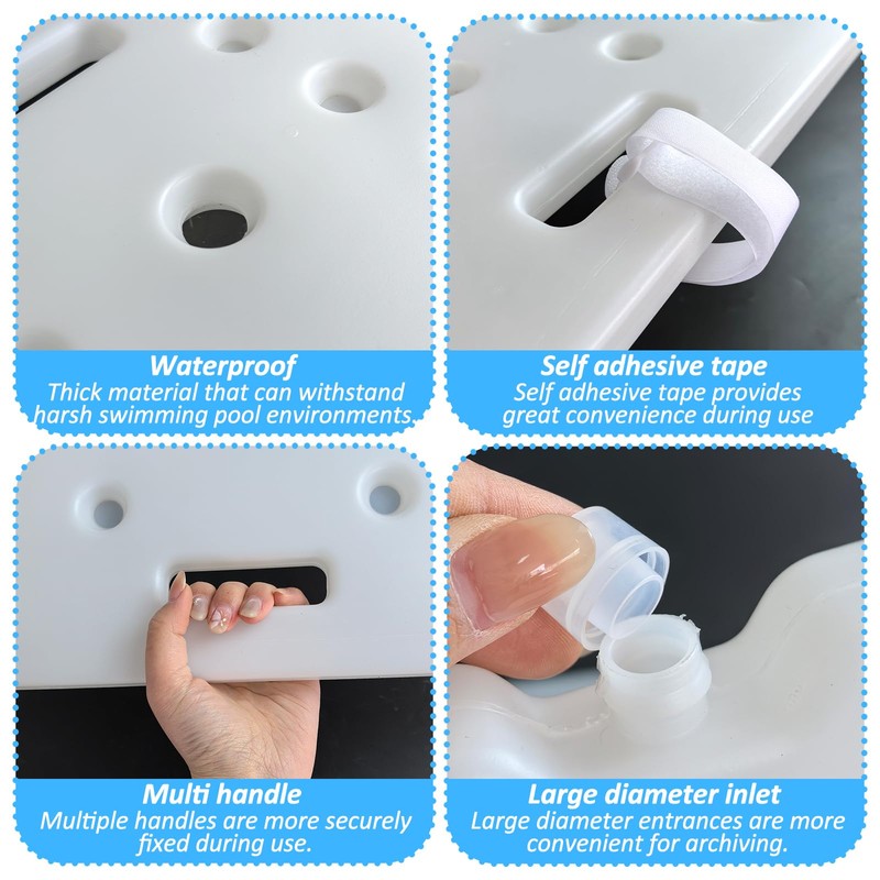 2 Pcs Swimming Pool Ladder Weights, White HDPE Step Stair