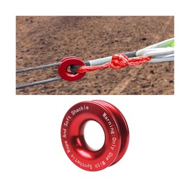 HZEL Car Winch Snatch Recovery Ring, 66000 LBS Break Strength Soft Shackle Synthetic & Rope Block Pulley Towing Ring, Automotive Exterior Accessories, Universal for ATV UTV SUV (Red)