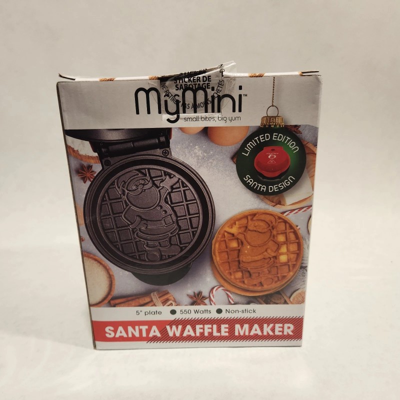 MyMini My Mini Santa Waffle Maker, 5" Plate, Non Stick,