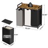 Herture Laundry Hampers with Shelf, Laundry Basket 3 Section, Laundry