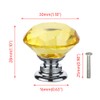 BOZONLI 6pcs 30mm Yellow Crystals Glass Drawer Knobs Cupboard Knobs