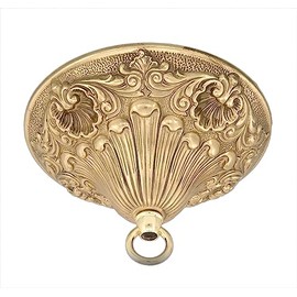 B&P Lamp® Victorian Style, Brass Ceiling Light Canopy Plate, 5 1/2 Inch Diameter, Polished & Lacq.