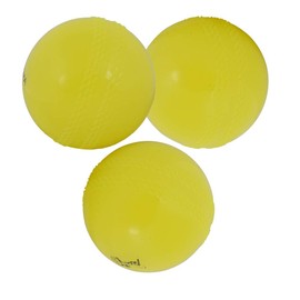 Kosma Pack of 3 Windball Cricket Ball | Indoor & Outdoor Soft Training Cricket Ball for Coaching Practice (Yellow)