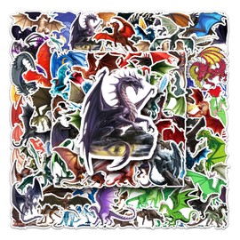100Pcs Magic Dragons Stickers, Pterosaur Fantasy Dragon Vinyl Waterproof Decals for Water Bottles, Luggage, Computer, Cellphone, Skateboard, Dragons Stickers for Kids Teen
