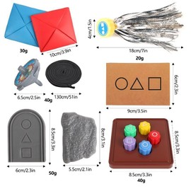 SF-ZXTINP Korean Folk Game Set,Korean Traditional Play Game, Gong-gi, Biseokchigi, Jebi chagi, Paeng-y, DDAKJI Game Set, Family Travel Game (1 Set)