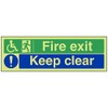 V Safety Glow In The Dark Wheel Chair Fire Exit/Keep