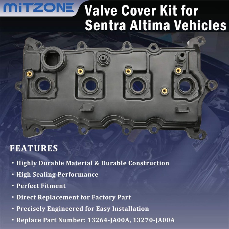 MITZONE Engine Valve Cover Compatible with 2007-2013 Nissan Altima Sentra