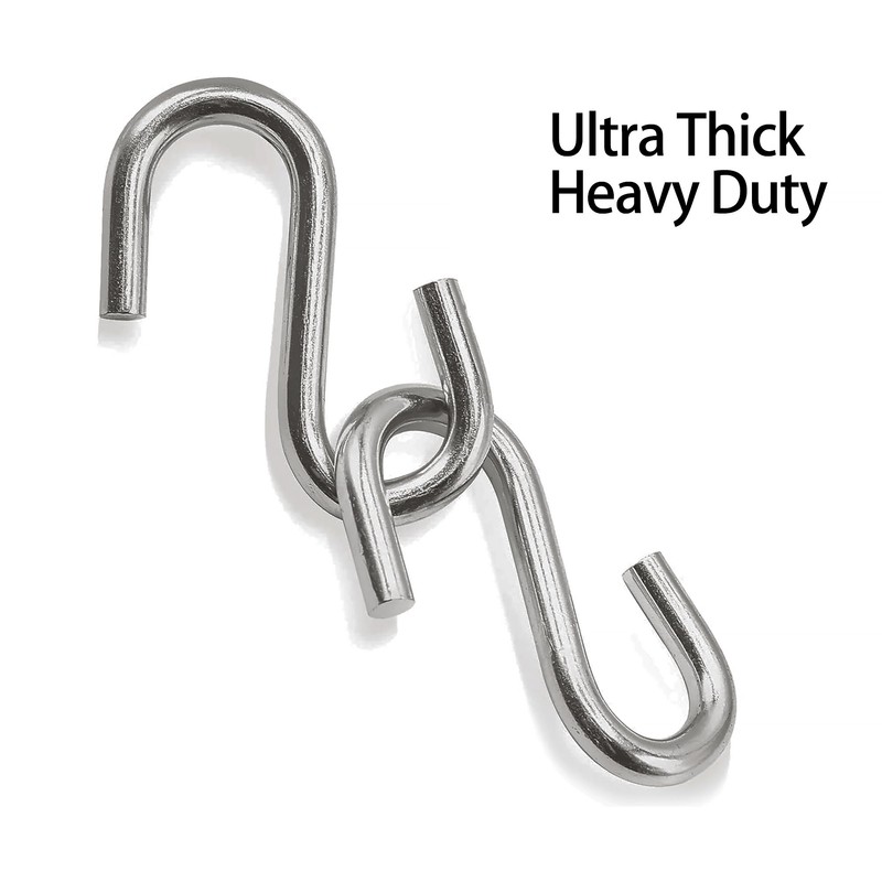 FDKJEJC 2 Pack 3.3-Inch Heavy Duty S Hooks, 304 Stainless