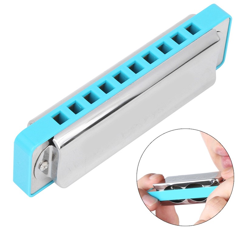 Blues Harmonica 10‑Hole Mouthorgan Eb Key ABS Resin Comb Beginner