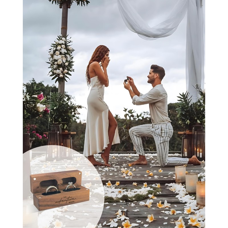 WeddingGiftsWedding Wooden Ring Box Wedding Day Walnut Wood Ring Bearer