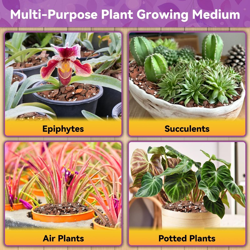 Riare 6QT Orchid Potting Mix, Natural Orchid Bark Potting Mix