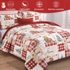 WONGS BEDDING Christmas Patchwork Quilt Set Queen Size 3 Pieces