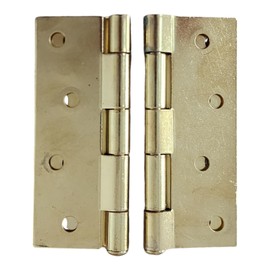 Loose Pin Butt Hinges 100mm (4") Electro Brased Holes for No.8 Wood Screw (1 Pair)