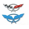 Pair Set 1997-2004 Corvette C5 Front Nose Emblem and Rear
