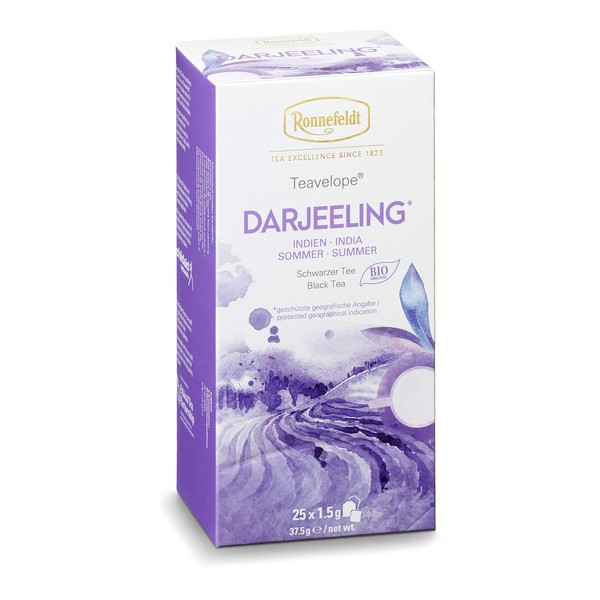 Ronnefeldt Teavelope Darjeeling orgánico – Te Negro orgánico caja con 25 sobres empacado individualmente 1.5 gr