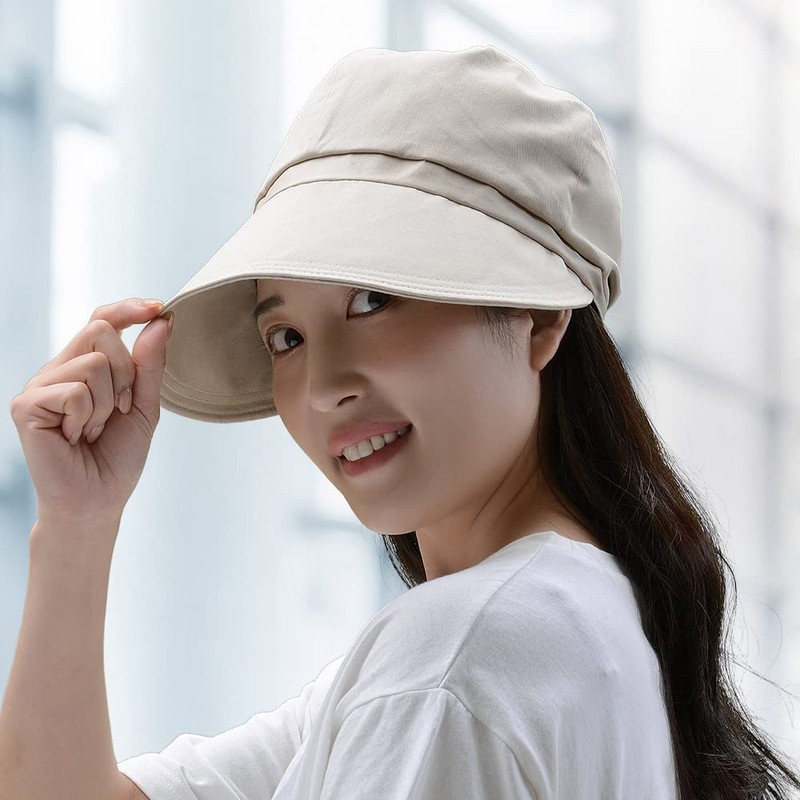 Kuai Women's Hat, Newsacket, Small Face, UV Protection, Washable, Foldable,