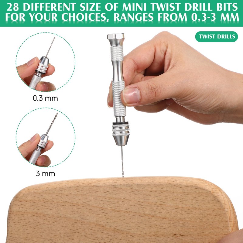 Mudder 57 Pieces Hand Drill Bits Set, 46 Pcs Pin