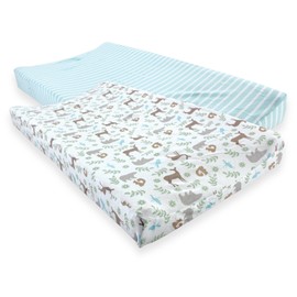 Touched by Nature Organic Cotton Changing Pad Cover, 2 Pack, Forest, One Size