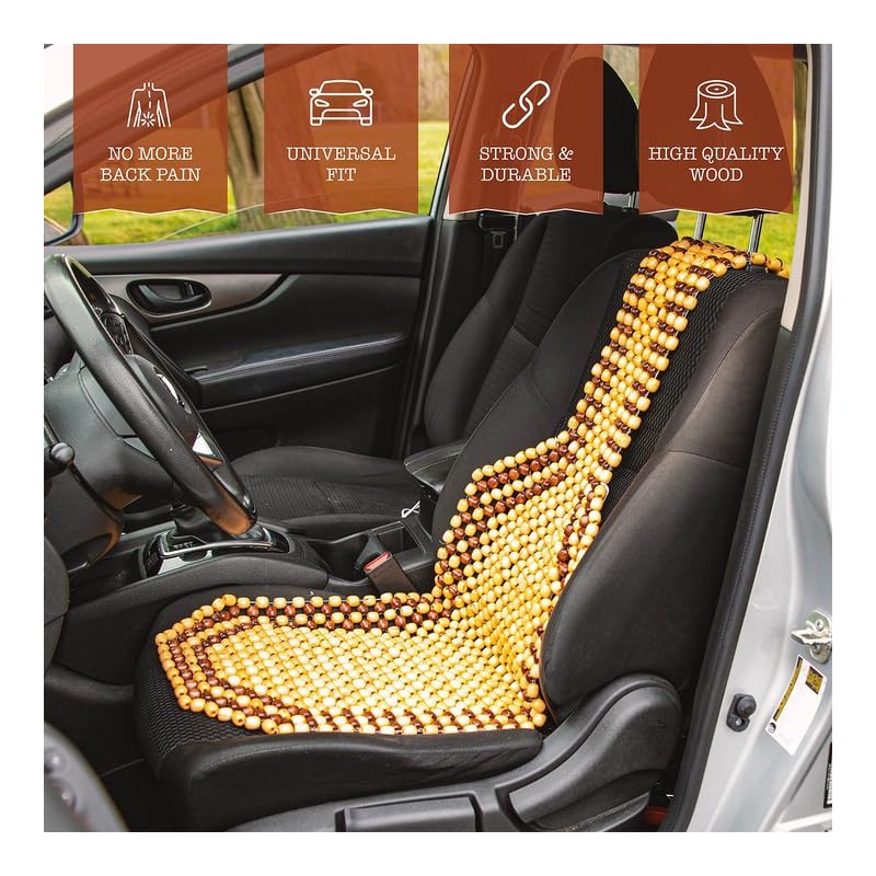 Zone Tech Beaded Seat Cover for Cars Cooling, Massage Cushion,