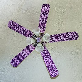 Fancy Blade Ceiling Fan Accessories Blade Cover Decoration, Magenta Chevron