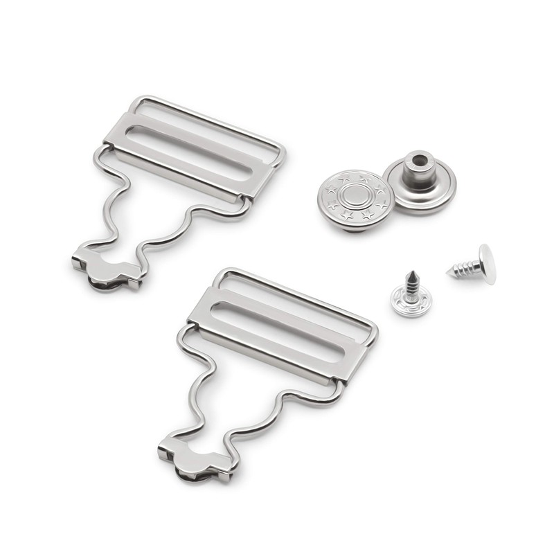 Dritz 7-65 Overall Buckles with No-Sew Buttons for 1-Inch, Nickle