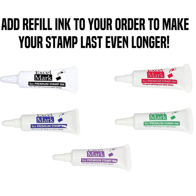 ExcelMark Custom Round Self Inking Inspection Stamp - 5/8" Diameter