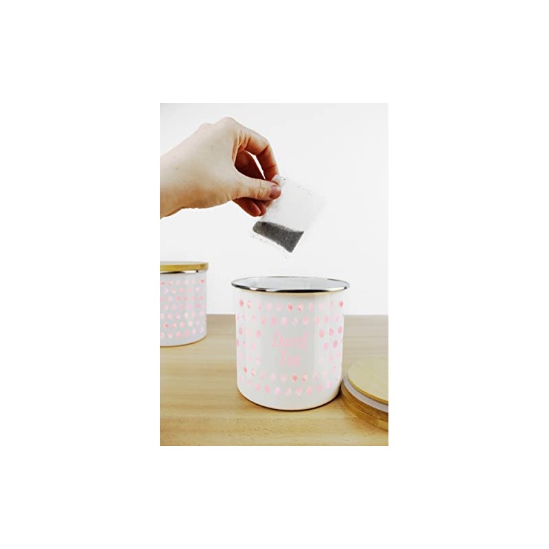 Purely Home Pink Polka Dots Spots Coffee Pods Canister -