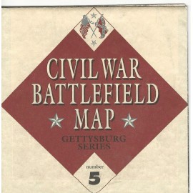 1995 Atlas, Civil War Cards, #5 Battlefield Map, Gettysburg Series