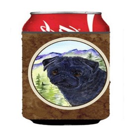 Caroline's Treasures SS8420CC Pug Can or Bottle Hugger Cooler Washable Drink Sleeve Collapsible Beverage Insulated Holder, Can Hugger, Multicolor