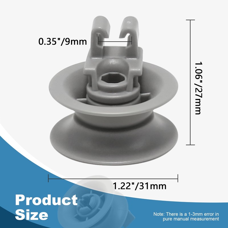 MospdyGear 4 Pcs 611666 Dishwasher Upper Basket Wheel, Dishwasher Racks